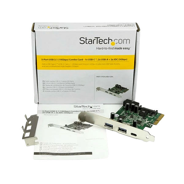 StarTechcom Tarjeta Combo PCI Express de 5 Puertos