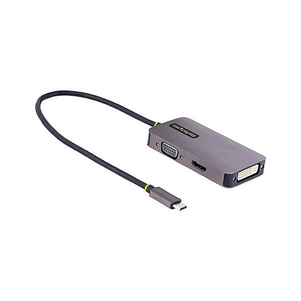 StarTechcom Adaptador de Vídeo USBC HDMIVGADVI 4K 60Hz Aluminio