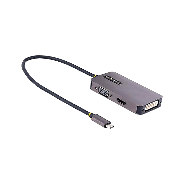 StarTechcom Adaptador de Vídeo USBC HDMIVGADVI 4K 60Hz Aluminio