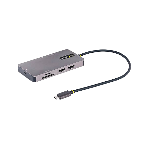 StarTechcom Adaptador Multipuertos USBC a 2x HDMI PD 100W Hub USB Red
