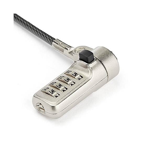 StarTechcom Cable con Candado de Combinación de 4 Dígitos  Ranura Wedge