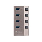 StarTechcom Hub Concentrador USBC de 4 Puertos con Interruptores