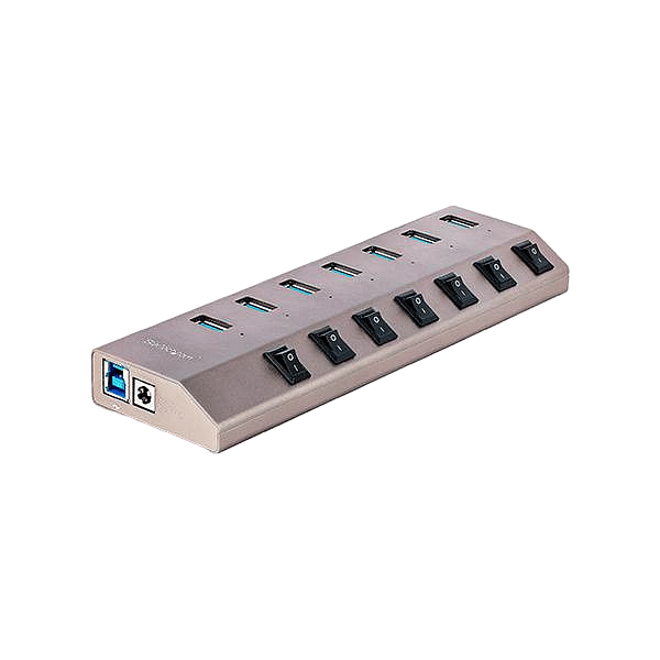 StarTechcom Hub Concentrador USBC de 7 Puertos con Interruptores
