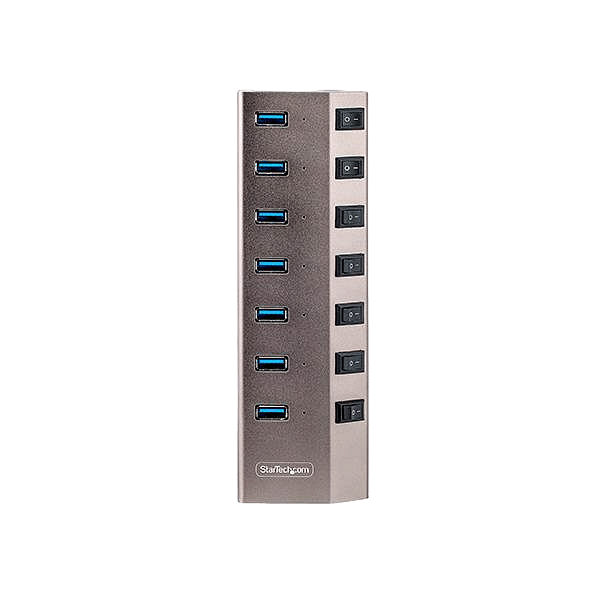 StarTechcom Hub Concentrador USBC de 7 Puertos con Interruptores