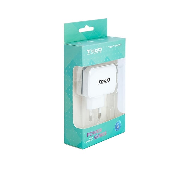 TooQ TQWC1S02 2xUSB 5V 34A 17W Blanco  Cargador de Pared