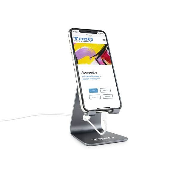Tooq PH0001G Stand Gris ajustable Teléfono  Tablet  Soporte para Móvil