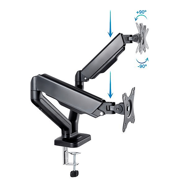 TooQ DB5132TNRB 1732 Negra Doble Brazo  Soporte Monitor