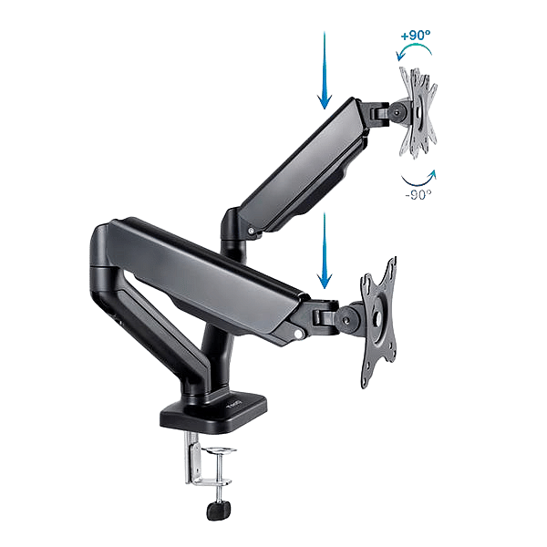 TooQ DB5132TNRB 1732 Negra Doble Brazo  Soporte Monitor