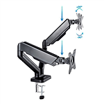 TooQ DB5132TNRB 1732 Negra Doble Brazo  Soporte Monitor