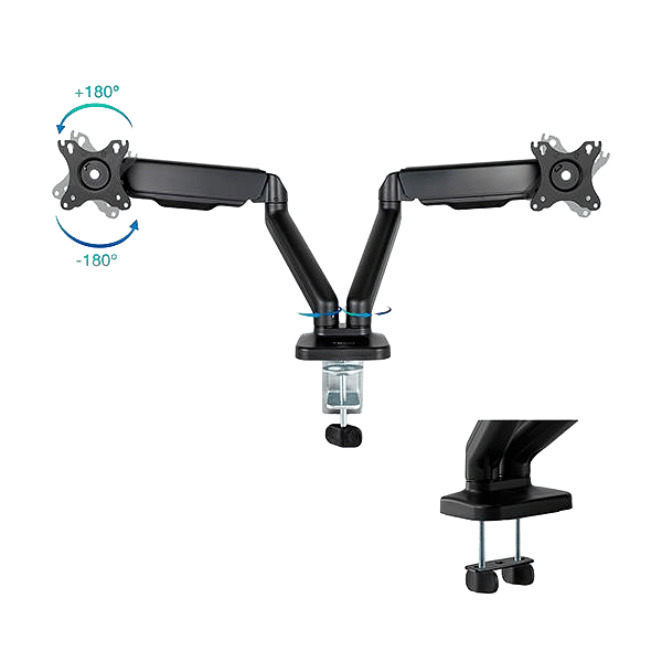 TooQ DB5132TNRB 1732 Negra Doble Brazo  Soporte Monitor
