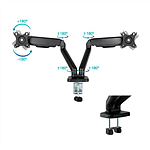 TooQ DB5132TNRB 1732 Negra Doble Brazo  Soporte Monitor