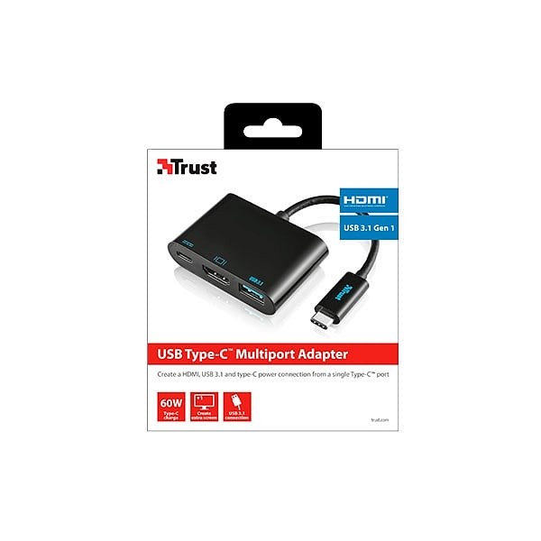 Trust Adaptador Multipuerto USB Tipo C  Adaptador