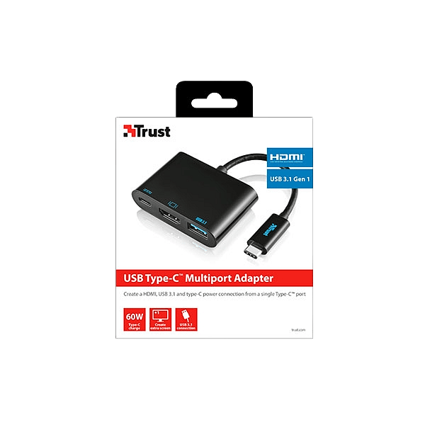 Trust Adaptador Multipuerto USB Tipo C  Adaptador