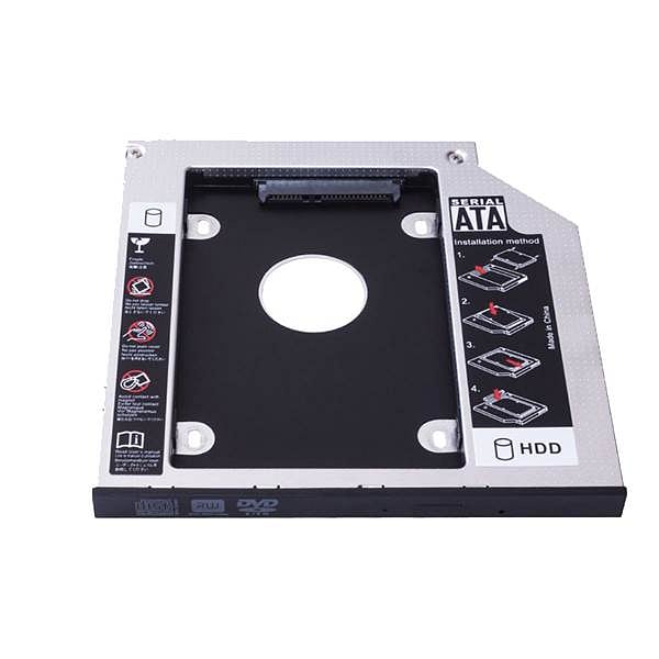 Unyka caddy HDD 25 SATA 9mm Black  Accesorio portátil