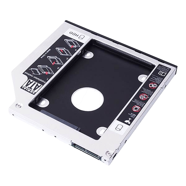 Unyka caddy HDD 25 SATA 127mm Black  Accesorio portátil