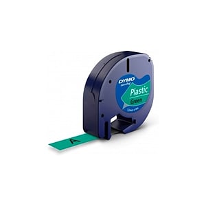 Dymo cinta de plástico negro  verde 12mm x 4m  Recambio