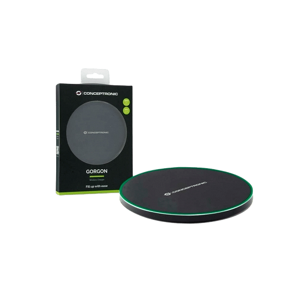 Conceptronic Gorgon Cargador inalámbrico Qi 10w Black