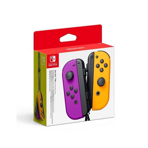 Pack de 2 mandos JoyCon para Nintendo Switch  Lila  Naranja Neón