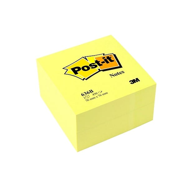 PostIt Cubo de Notas Adhesivas Color Amarillo 450 Hojas