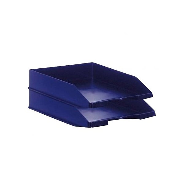 Pack 2 Bandejas Apilables Archivo 2000 Azul Fondo Liso