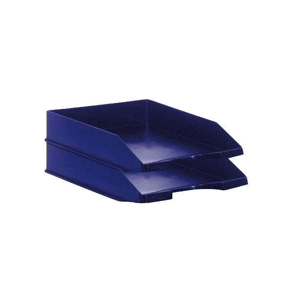 Pack 2 Bandejas Apilables Archivo 2000 Azul Fondo Liso