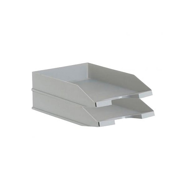Pack 2 Bandejas Apilables Archivo 2000 Gris Fondo Liso