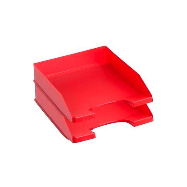 Pack 2 Bandejas Apilables Archivo 2000 Rojo Fondo Liso