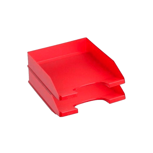 Pack 2 Bandejas Apilables Archivo 2000 Rojo Fondo Liso