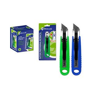 Bismark Cúter Profesional 18mm hoja retráctil automática Colores Surtidos