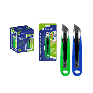 Bismark Cúter Profesional 18mm hoja retráctil automática Colores Surtidos