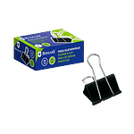 Bismark Pinza Metálica Palanca Abatible sujetapapeles 25 mm Color negro  Caja 12 unidades