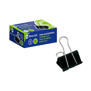 Bismark Pinza Metálica Palanca Abatible sujetapapeles 25 mm Color negro  Caja 12 unidades