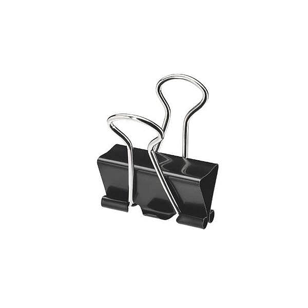 Bismark Pinza Metálica Palanca Abatible sujetapapeles 25 mm Color negro  Caja 12 unidades