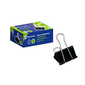 Bismark Pinza Metálica Palanca Abatible sujetapapeles 51 mm Color negro  Caja 12 unidades