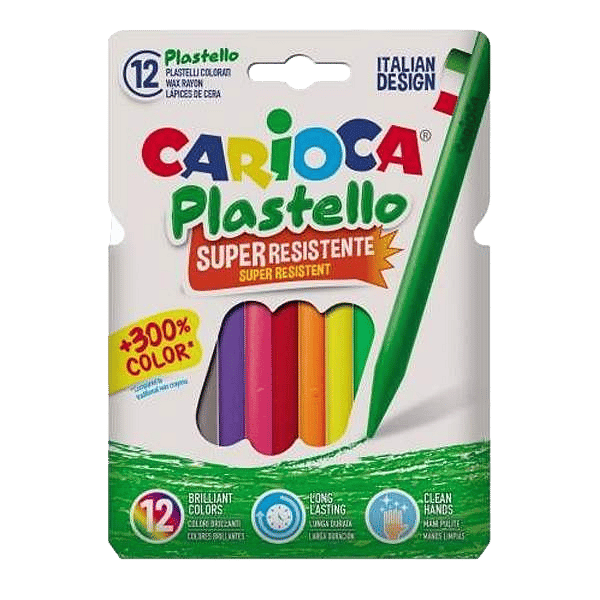 Ceras de Colores Carioca Plastello Caja 12 unidades Colores Surtidos