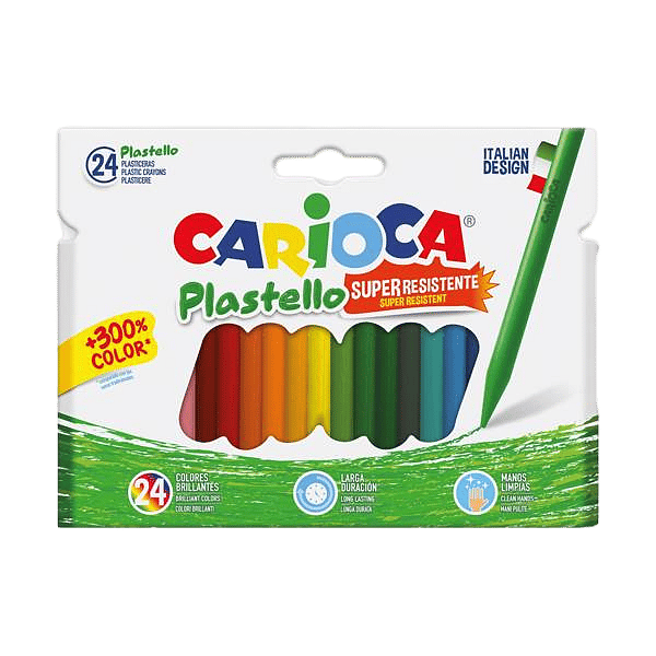 Ceras de Colores Carioca Plastello Caja 24 unidades Colores Surtidos