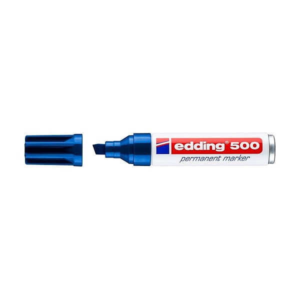 Edding 500 Rotulador Permanente Azul Punta Biselada 27mm