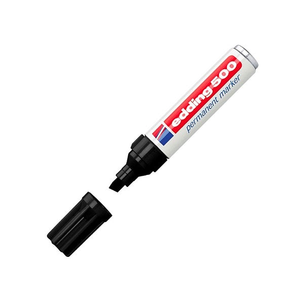 Edding 500 Rotulador Permanente Negro Punta Biselada 27mm