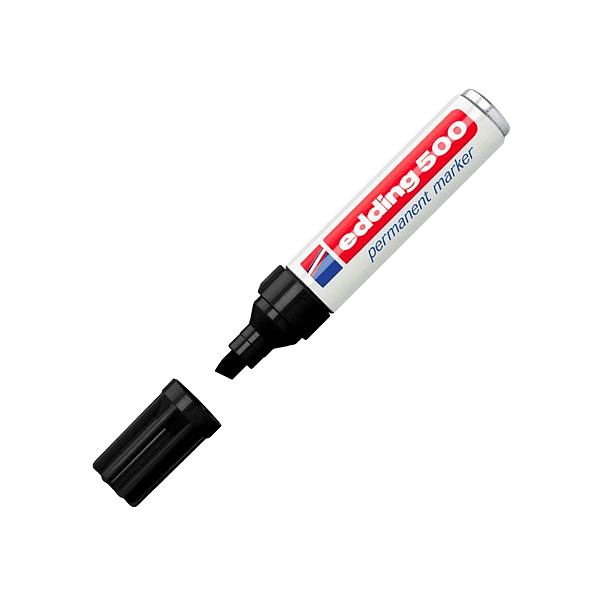 Edding 500 Rotulador Permanente Negro Punta Biselada 27mm