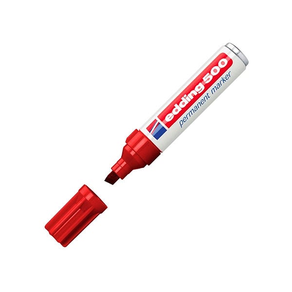 Edding 500 Rotulador Permanente Rojo Punta Biselada 27mm