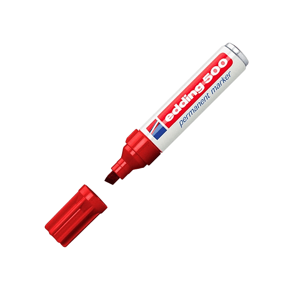 Edding 500 Rotulador Permanente Rojo Punta Biselada 27mm