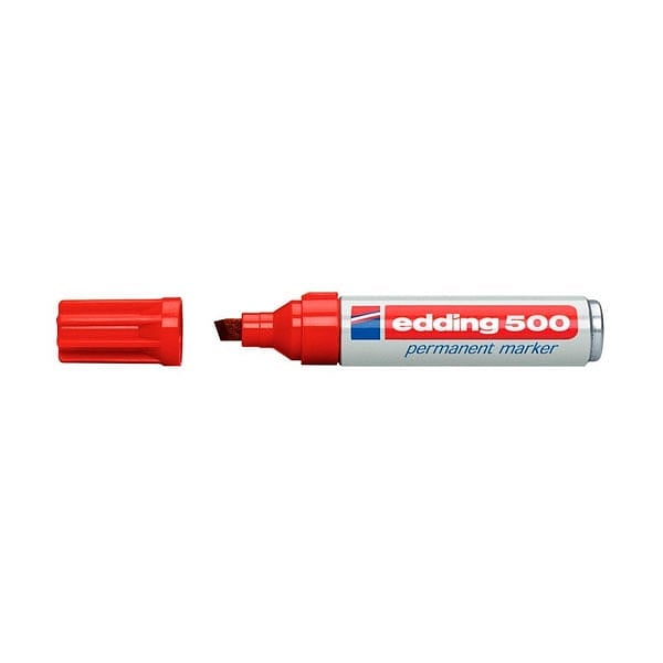 Edding 500 Rotulador Permanente Rojo Punta Biselada 27mm