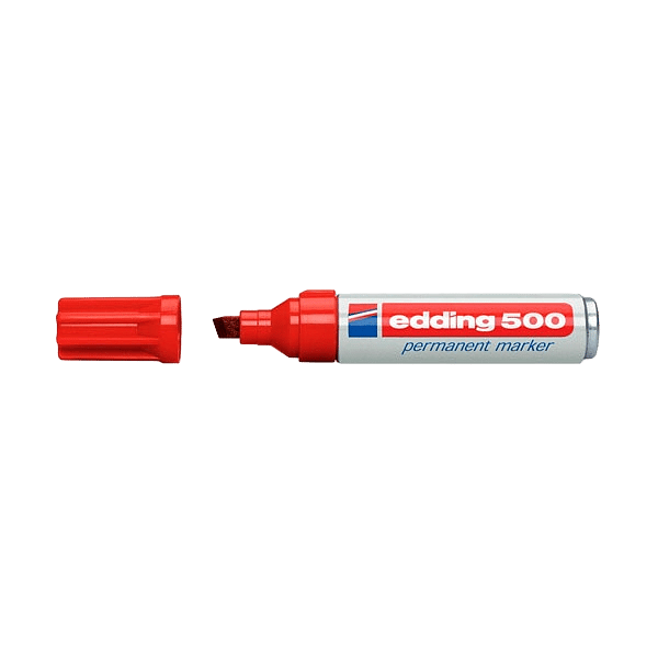 Edding 500 Rotulador Permanente Rojo Punta Biselada 27mm