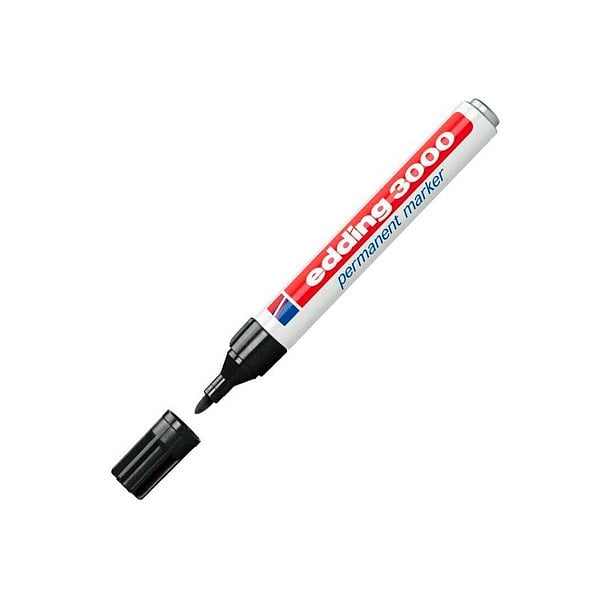 Edding 3000 Rotulador Permanente Negro Punta Redonda 153mm