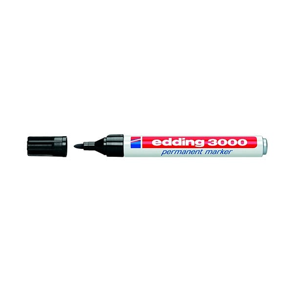 Edding 3000 Rotulador Permanente Negro Punta Redonda 153mm