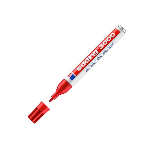 Edding 3000 Rotulador Permanente Rojo Punta Redonda 153mm