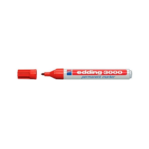 Edding 3000 Rotulador Permanente Rojo Punta Redonda 153mm