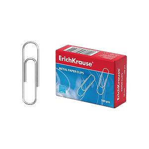 ErichKrause Caja 100 Clips Niquelados 28mm