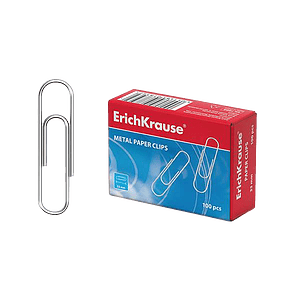 ErichKrause Caja 100 Clips Niquelados 33mm