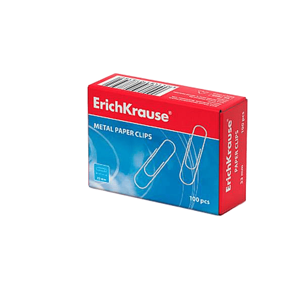ErichKrause Caja 100 Clips Niquelados 33mm